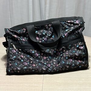 Lesportsac Black Floral Travel Bag